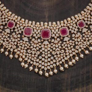 silver queen's necklace jewellery set with earrings