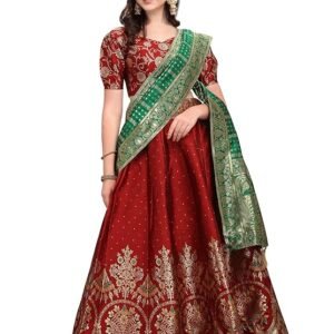 jacquard semi stitched lehenga choli