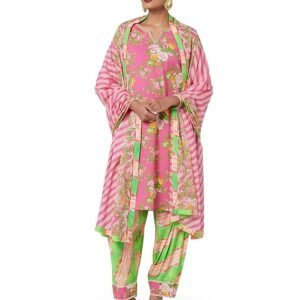 straight kurta palazzo suit set