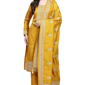 silk embroidery salwar suit set