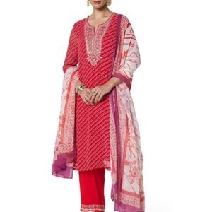 cotton blend straight suit set