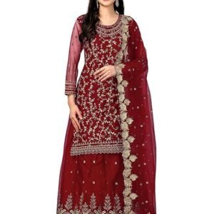 net embroidery salwar suit set