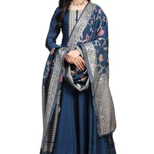 vichitra silk anarkali suit set
